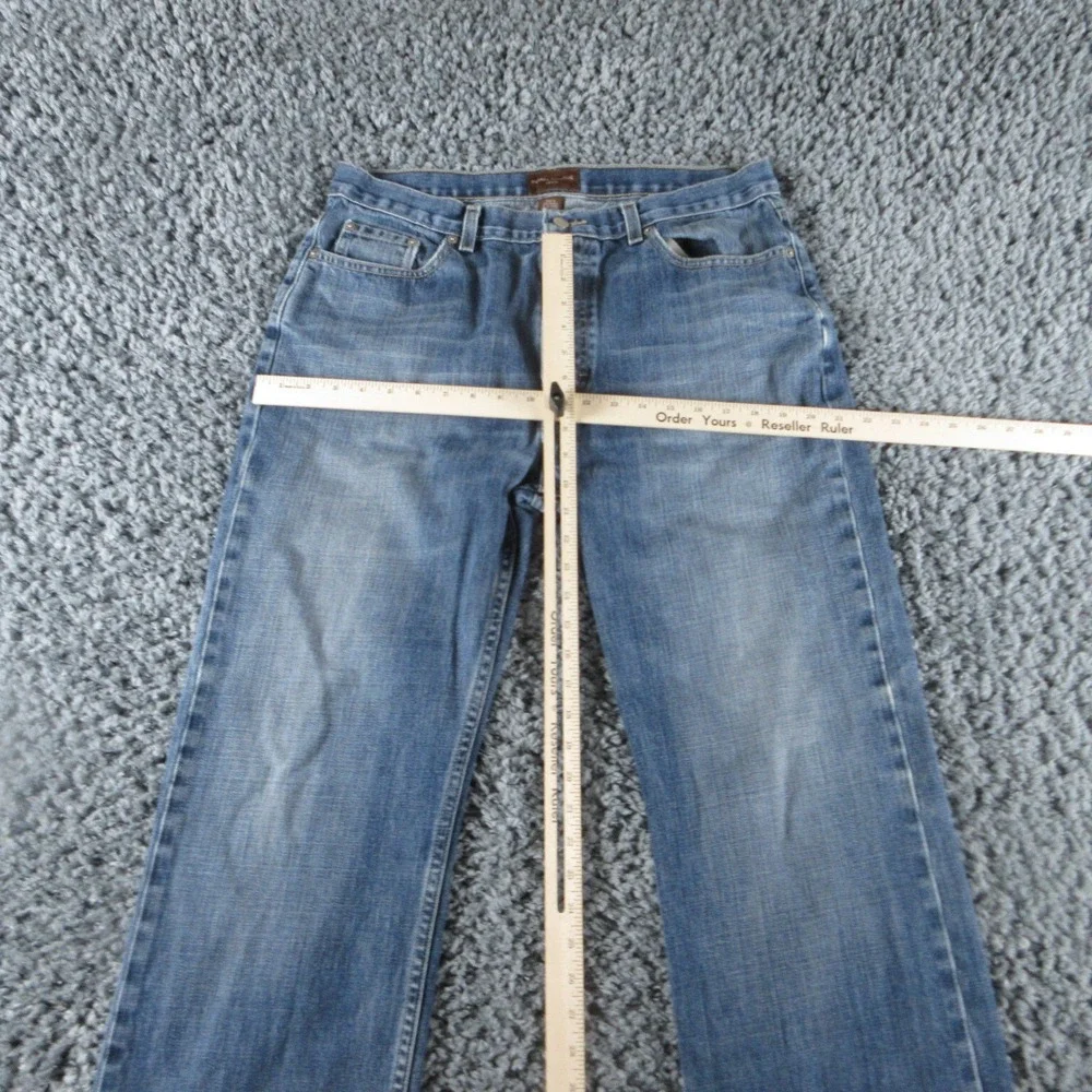 Banana Republic Jeans Mens 36x32 Blue Denim Button Fly Straight Altered 35x26*